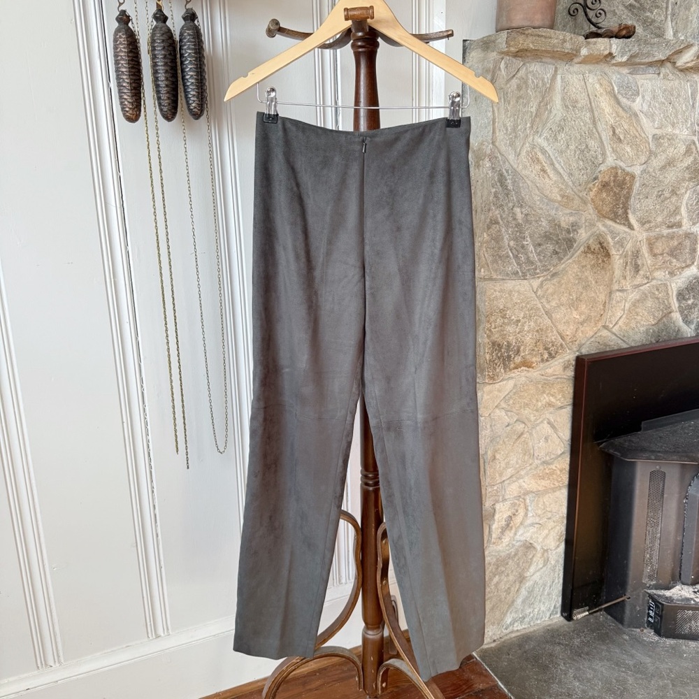 Yansi Fugel Faux Suede High Waisted Straight Leg Pants